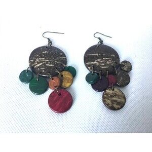 Hanging Circle Earrings Multi Color